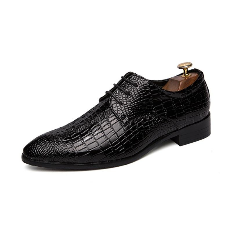 Men's Shoes Four Seasons Pointed Leather Shoes Men's Teenagers Single Shoes Pointed Hair Stylist Trend Business Small Leather Shoes