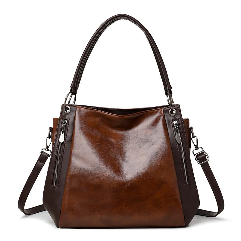 Elegancka torba typu tote z PU dla kobiet – Klasyczna torebka z bocznymi kieszeniami na podwójny zamek i regulowanym paskiem na ramię, Idealna do pracy i na co dzień