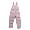 2026 Kids' Down Cotton Pants: Warm Autumn/Winter Overalls for Boys & Girls, Solid Colors.