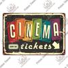 Decor Cinema Vintage Metal Plaque Metal Sign Tin Sign Iron Poster for Movie Theater Club Living Room Home Wall Decor