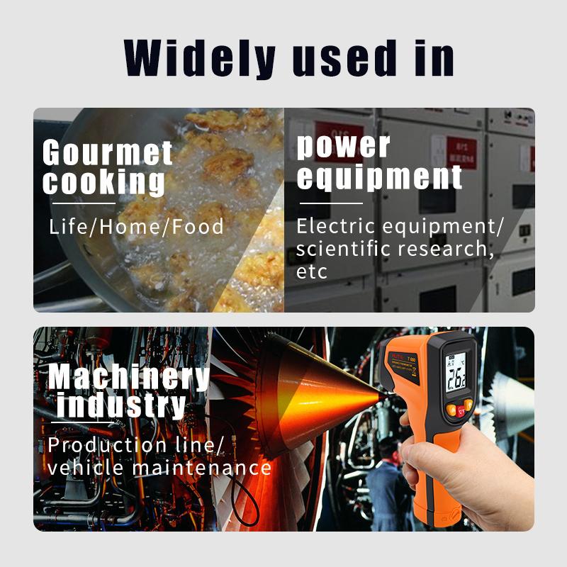 Non-contact Digital Infrared Thermometer Laser Temperature Meter Pyrometer Imager Hygrometer Termometro infrarojo Light Alarm