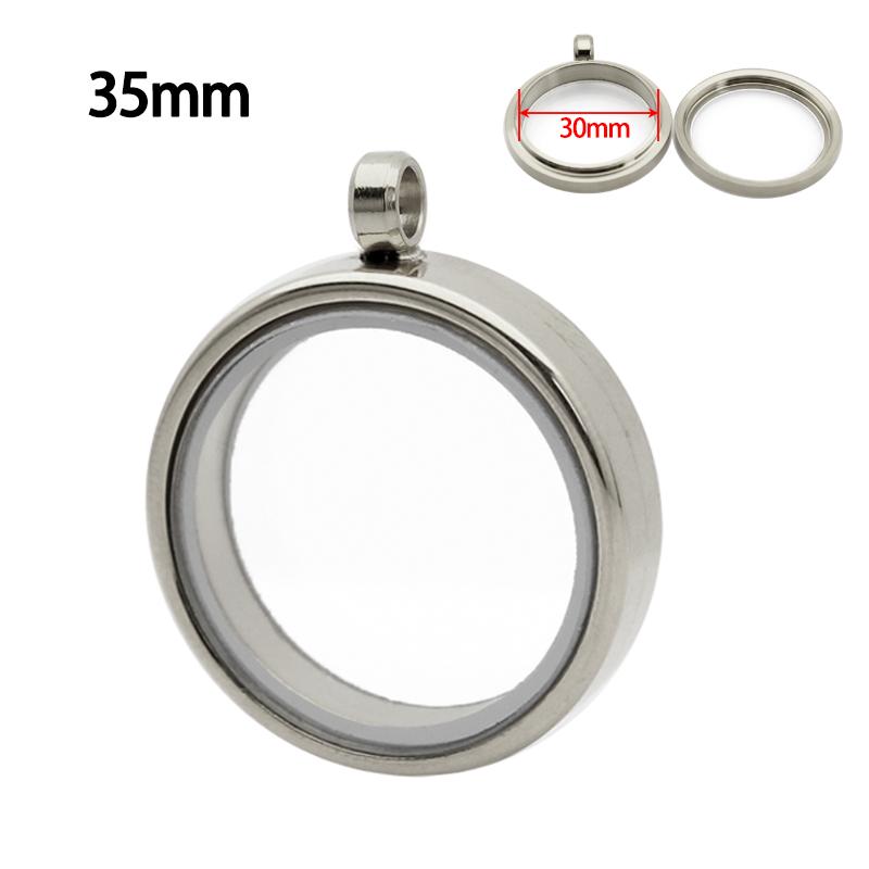 12pcs 15/20/23/25/27/30/33/35/40/45mm Stainless Steel Screw Living Memory Glass Locket Floating Charms Locket Pendant Jewelry