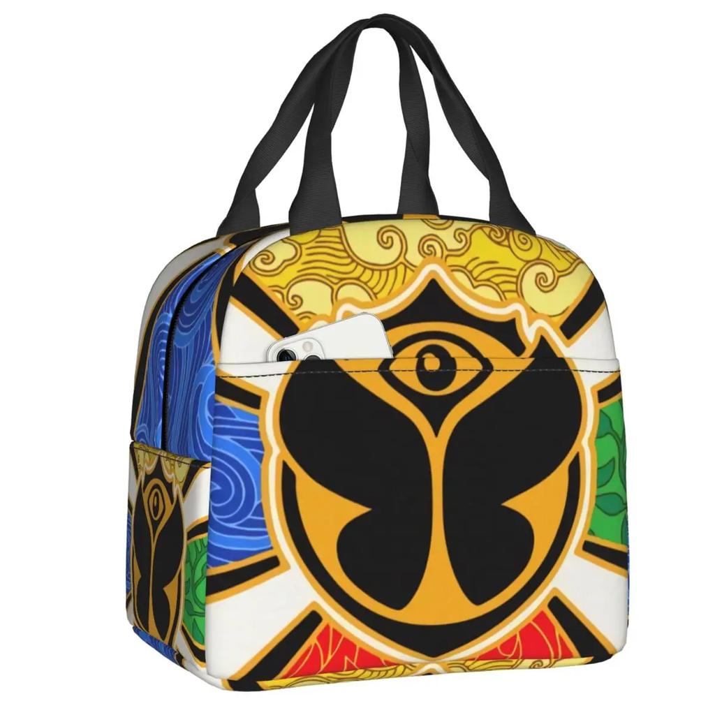 Party Insulated Lunch Bag for Women Resuable Electronic Dance Festival Cooler Thermal Lunch Box Office Work School