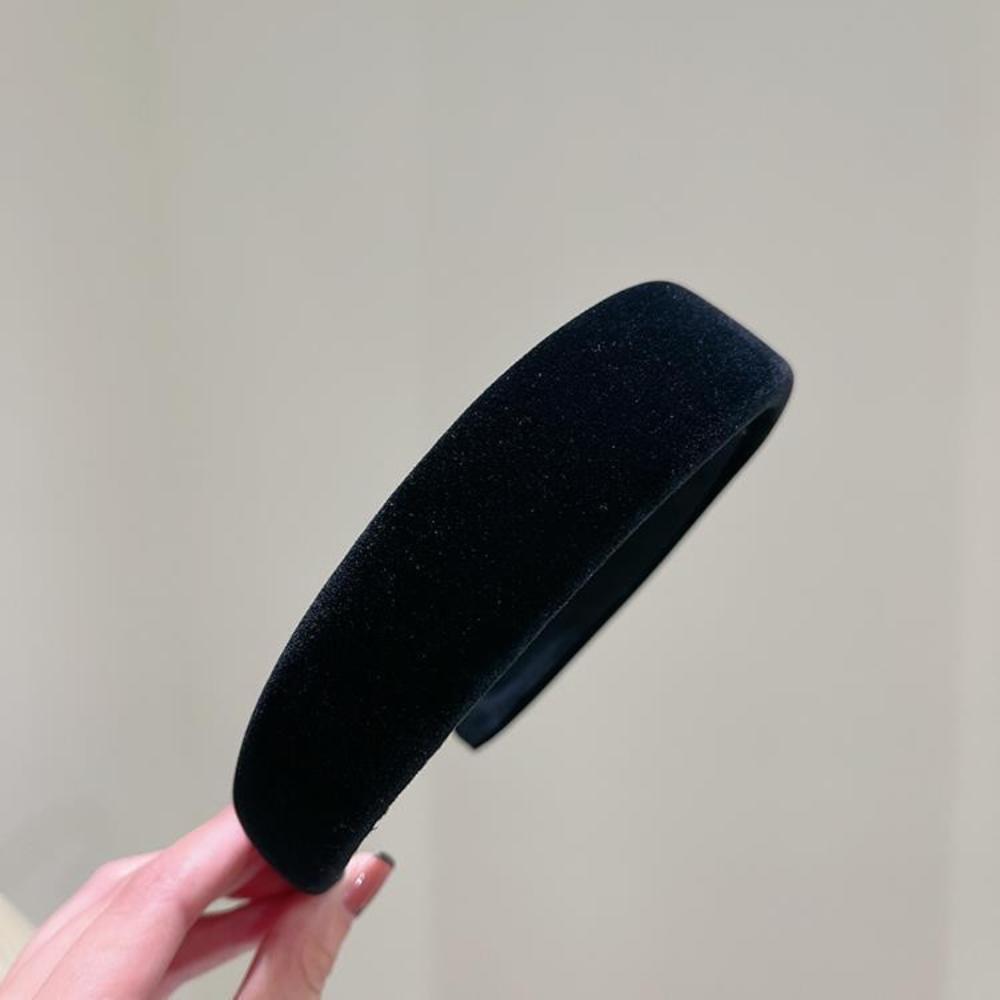 Fashion Simple Solid Color Winter Headbands for Women Velvet Sponge Hairband Girls Wide Hair Hoop Make-up Hair Bezel Headwear