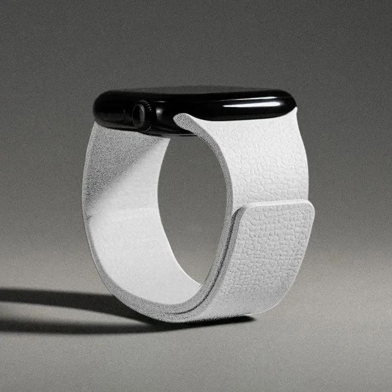 Silicone magnetic strap without buckle, suitable for Apple Watch series 1-9, SE / 10, 38-40-41-42mm