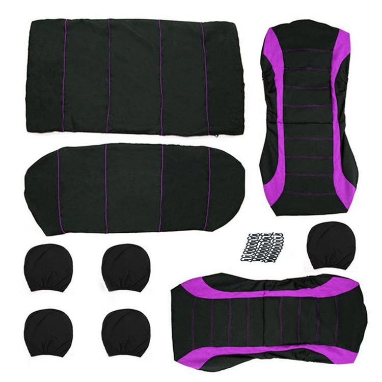 Capas para assento de carro Conjunto completo Protetor de assento de carro Capas para assento de carro Tecido de poliéster Universal Serve para a maioria das capas de carros