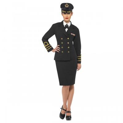 Smiffys Damen Marine Offizierskostüm Set