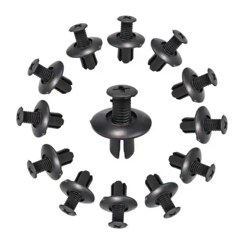 10-100Pcs Plastic Rivets Fasteners Screw Car Bumper Fender Black Rivet Car Fastener Clips for Toyota Focus Kia Nissan Yamaha