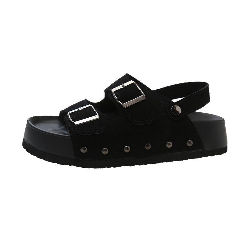 Thick-soled cool slippers women wear new retro open-toed beach sandals in summer