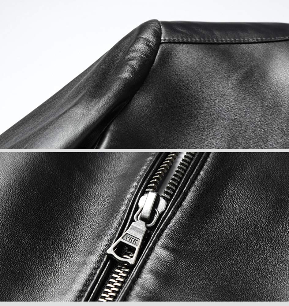 JINLUN Leather Genuine Single Lambskin Men's Jacket, Rider's Jacket, Leather, Rider's Jacket, Leather, Men's Outerwear, Fall/Winter