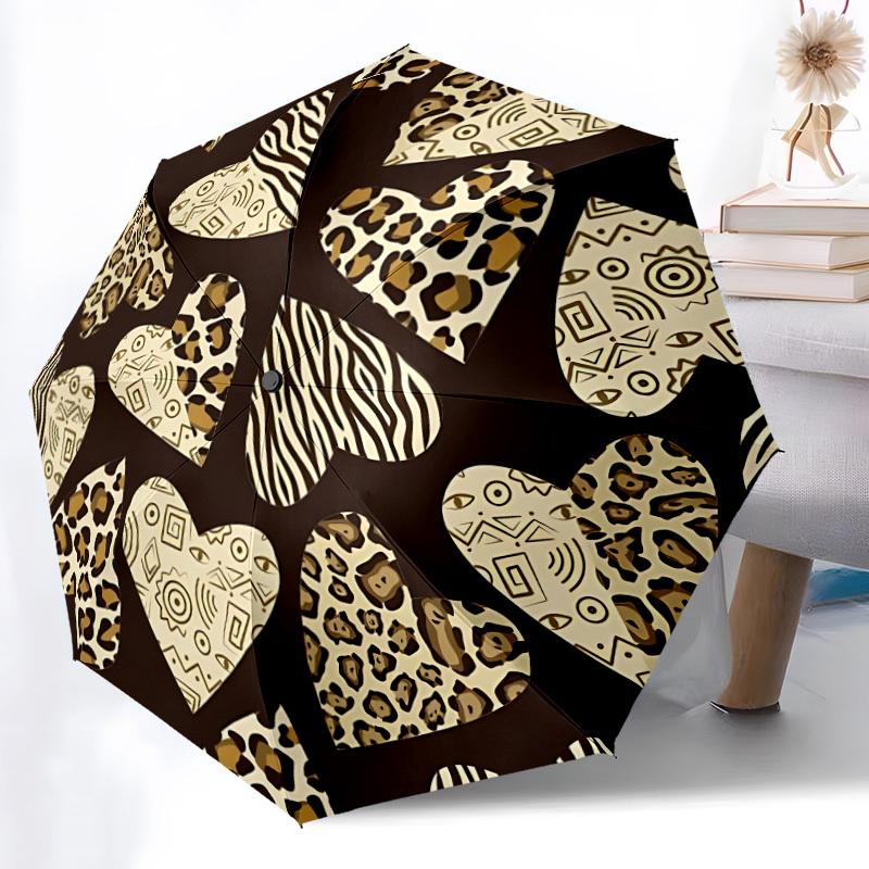 

1pc Heart Patterns Automatic Open/Close Umbrella - Compact Travel Umbrella, Gift for Birthday, Holiday yy260106042