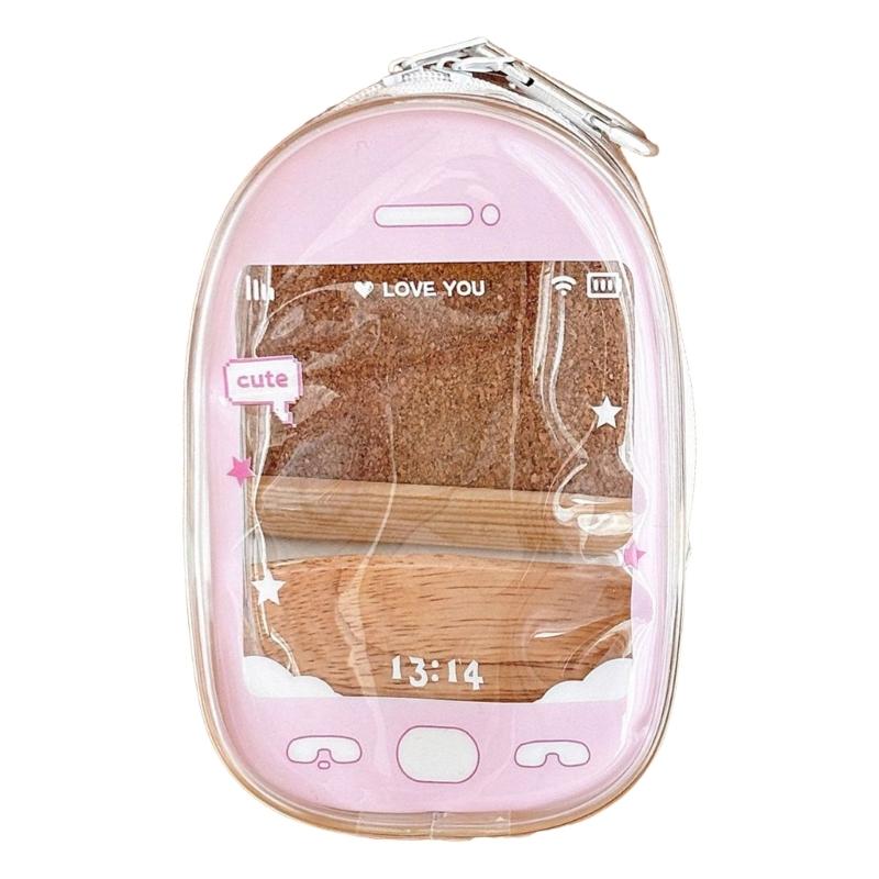 Transparent PVC Keychain Doll Storage Pouch For Mini Figures Toys School Accessories Kids Teens Travel Organizer