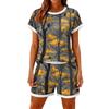 Women's Fashionable Casual Halloween Color-Block Print Set