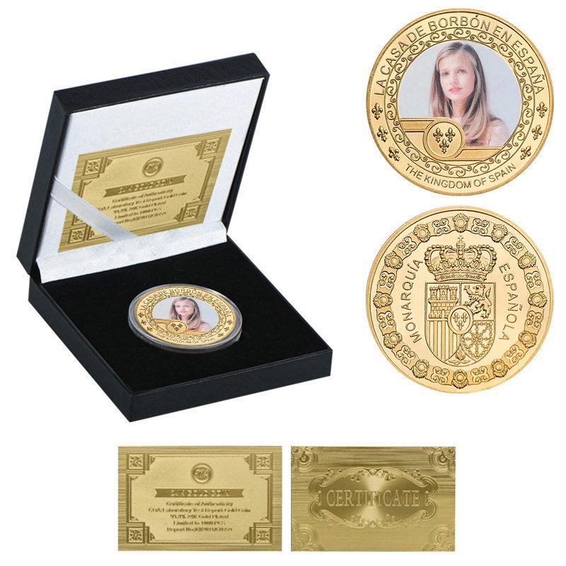 Spanish Royal Commemorative Medal Set Gift Box Collection Gift Gift Commemorative Collection Coin Metal Badge