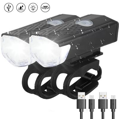 Světlo na kolo USB LED Dobíjecí Sada předního světla Vodotěsné Cyklistické Přední Zadní Světlo Lampa Výstražná Blikačka na Kolo