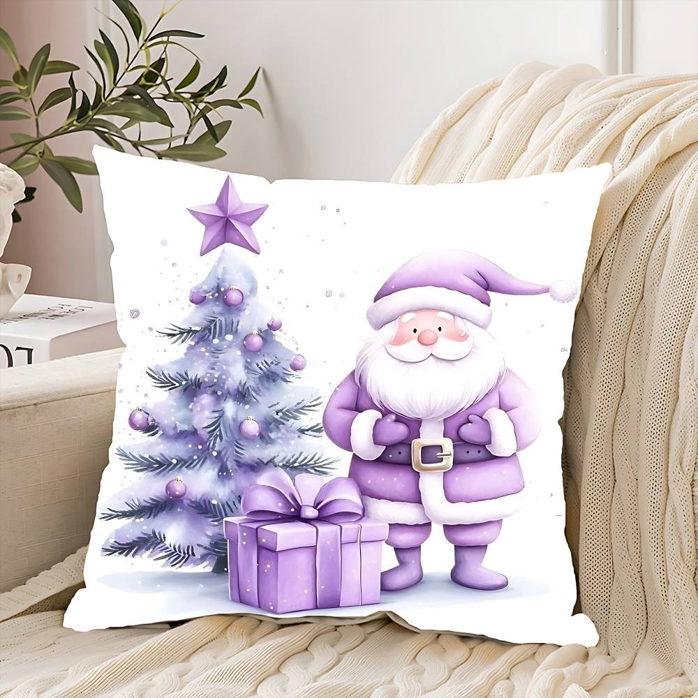 

Рождественская фиолетовая наволочка, декоративная наволочка, скандинавский винтажный стиль, чехлы на подушки, декор для дома, гостиной, дивана, сиденья 16x16Inch
