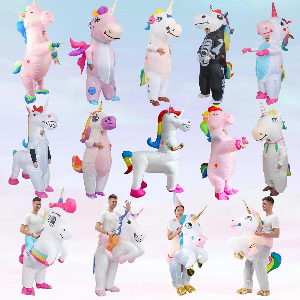 Colorful Inflatable Unicorn Costume for Stage Performance and Halloween