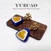 TB Classic Small Handbag with Copper-Plated Gold Enamel Earrings and Ceramic Oil Drop Design