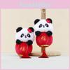 Lovely Lantern Panda Plush Keychain Adorable Soft Animal Figure Perfect For Gifts