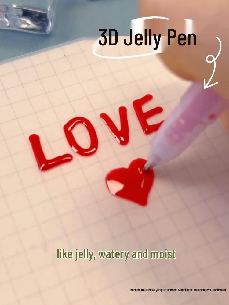3D Jelly Pen: Creative Colored Doodle and Drawing Pen for Elementary Students with Mobile Case Feature