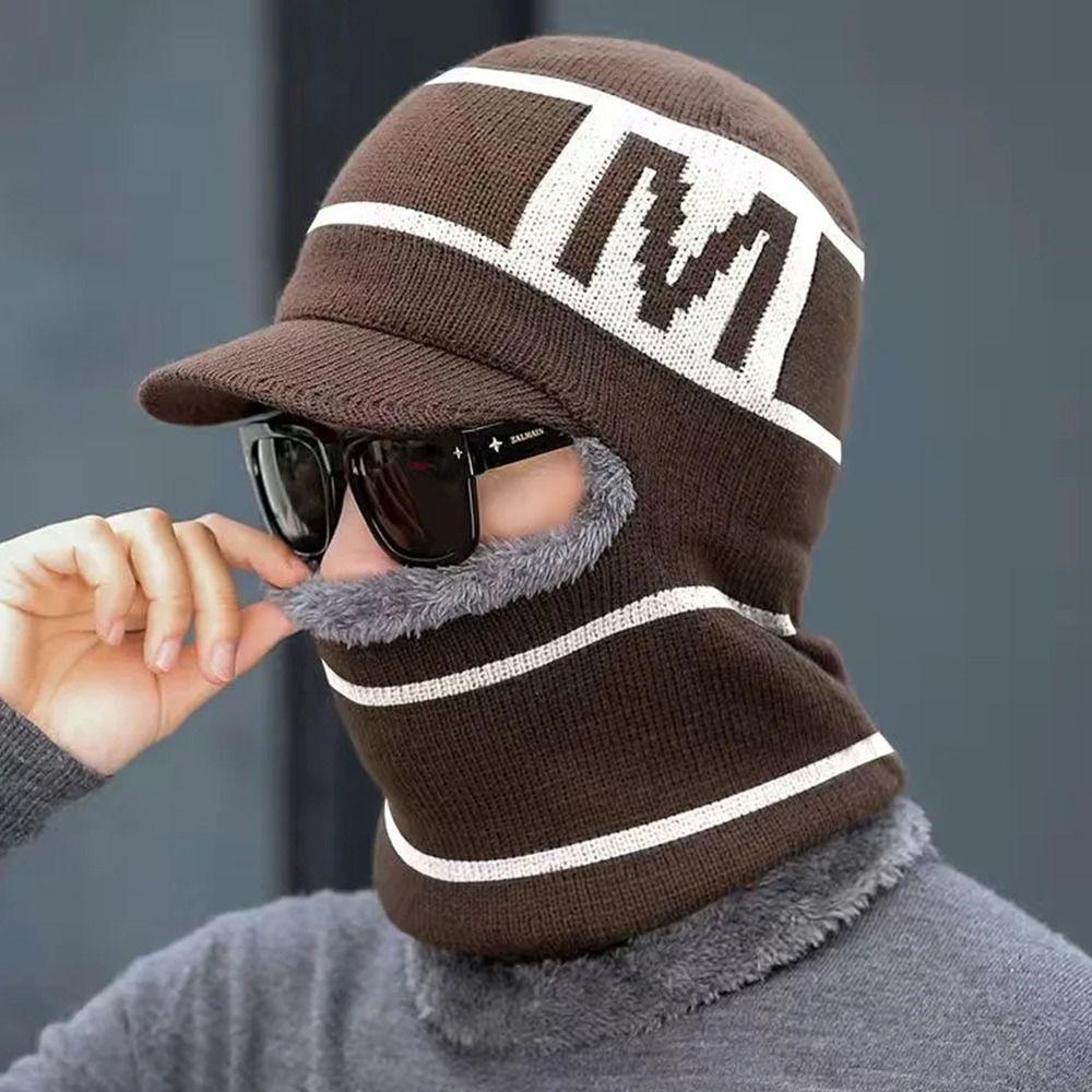 Fleece Beanie Hat Scarf Soft Balaclava Winter Neck Scarf Cap  Outdoor
