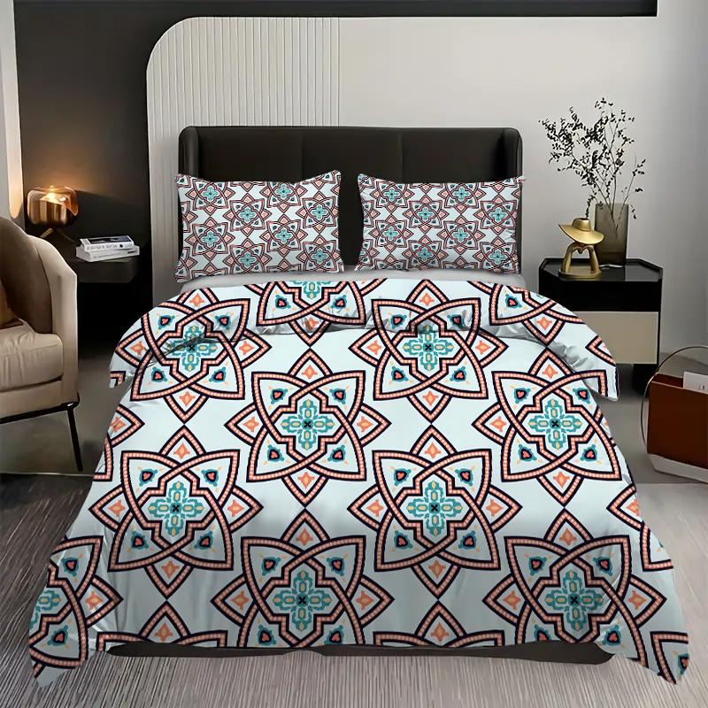 Mandala Floral 3D Print Bedding Set Elegant Luxury Bohemian Style Duvet Cover Soft Comfortable Polyester Quilt Cover Pillowcases