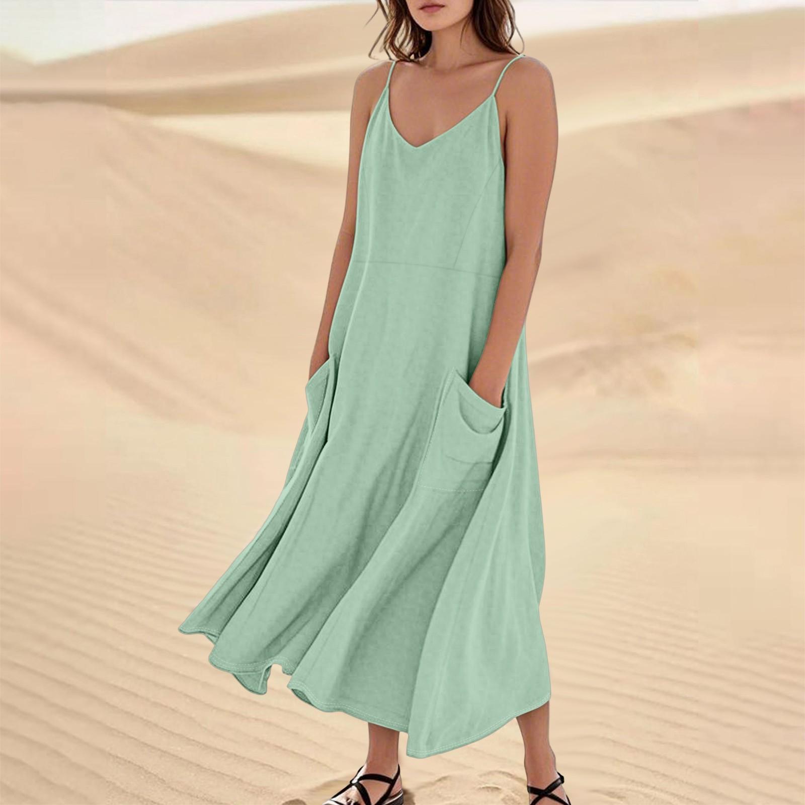 

Женское летнее платье, повседневные свободные длинные пляжные платья для отдыха XL