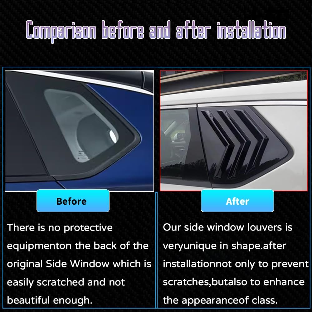 

Custom Exterior Accessories for Nissan Rogue 2021 2022 2023 2024 2025 Car Rear Side Window Louvers Air Vent Scoop Shades Cover Blinds(Carbon Fiber) чорний