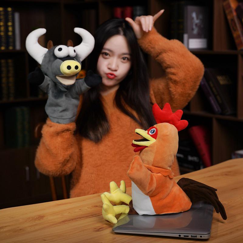 Einhorn Hahn Handpuppe Plüschtier für Kindertheater