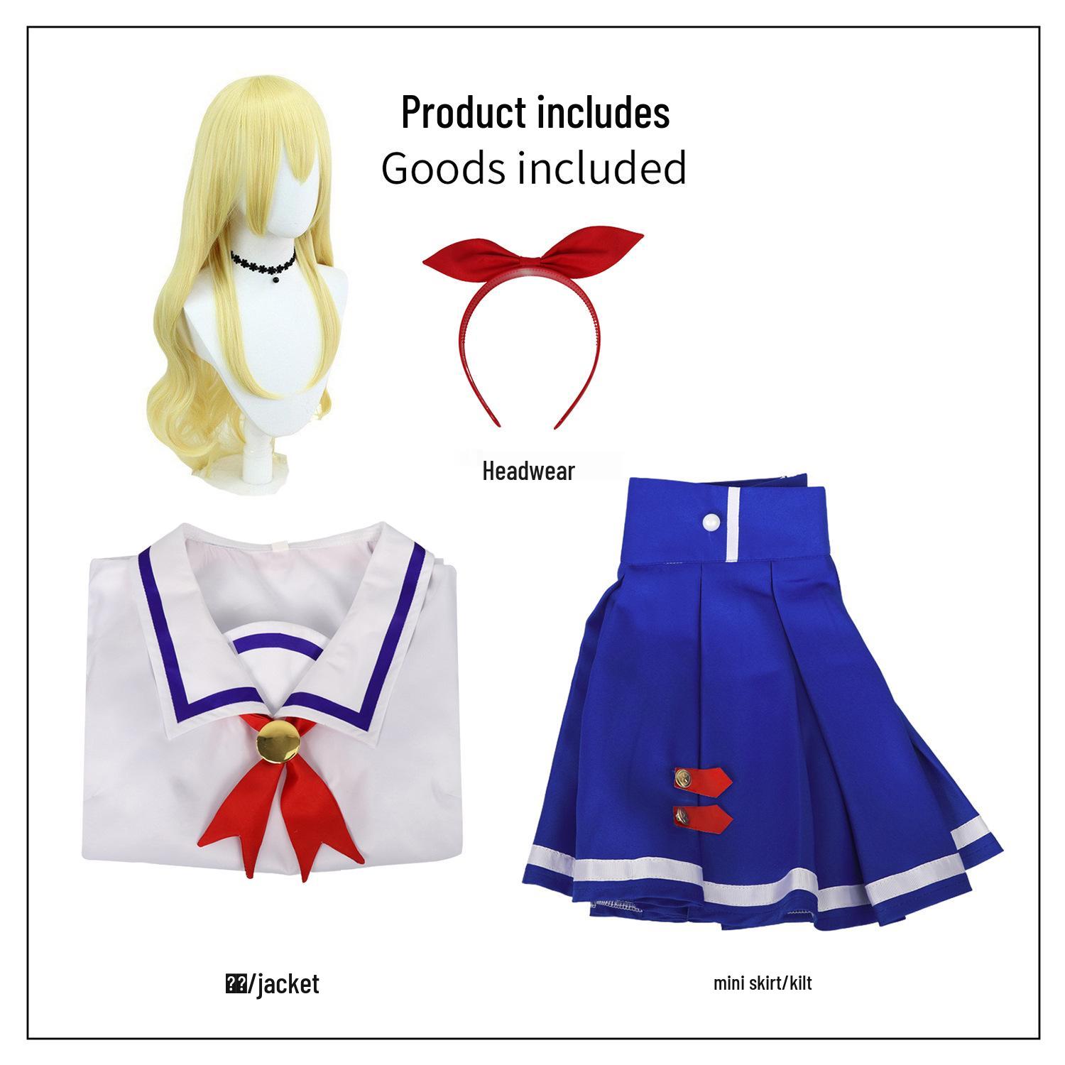 

Косплей-набор Идол Активность Хошимия Ичиго: Школьная форма для девочки с короткими рукавами и юбкой. L
