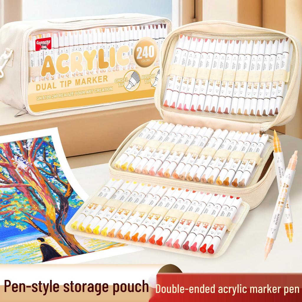 Guangna 8109 Stackable Double-ended Acrylic Marker Pens for DIY Doodling, Journaling, and Art