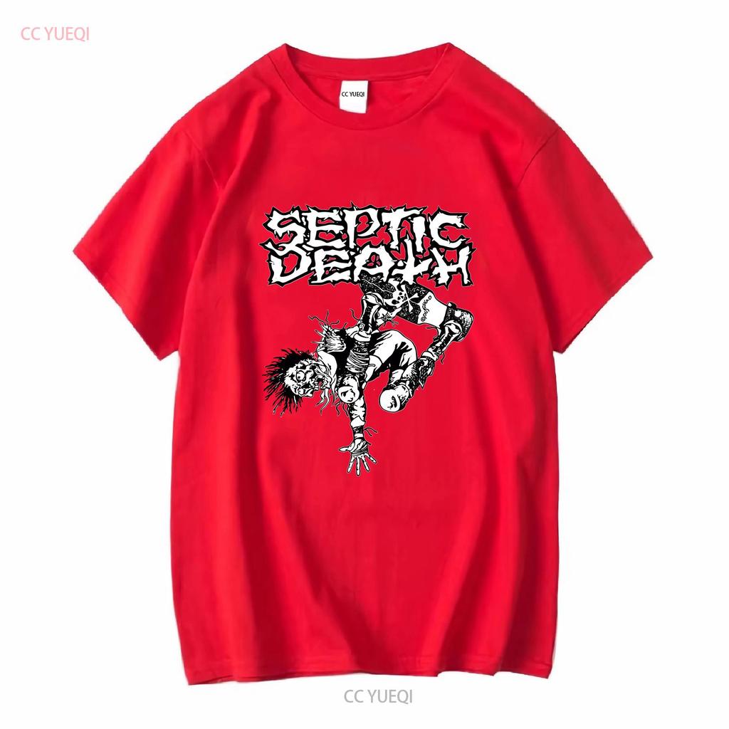 Septic Death skater shirt hardcore punk trashcore long or short sleeves vintage Washed Stylish graphic designer clothes Unisex