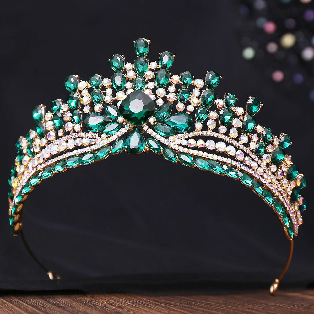 DIEZI Korean Luxury AB Crystal Crown For Women Girls Wedding Baroque Bride Queen Bridal Tiaras Hair Accessories Gift Headbands