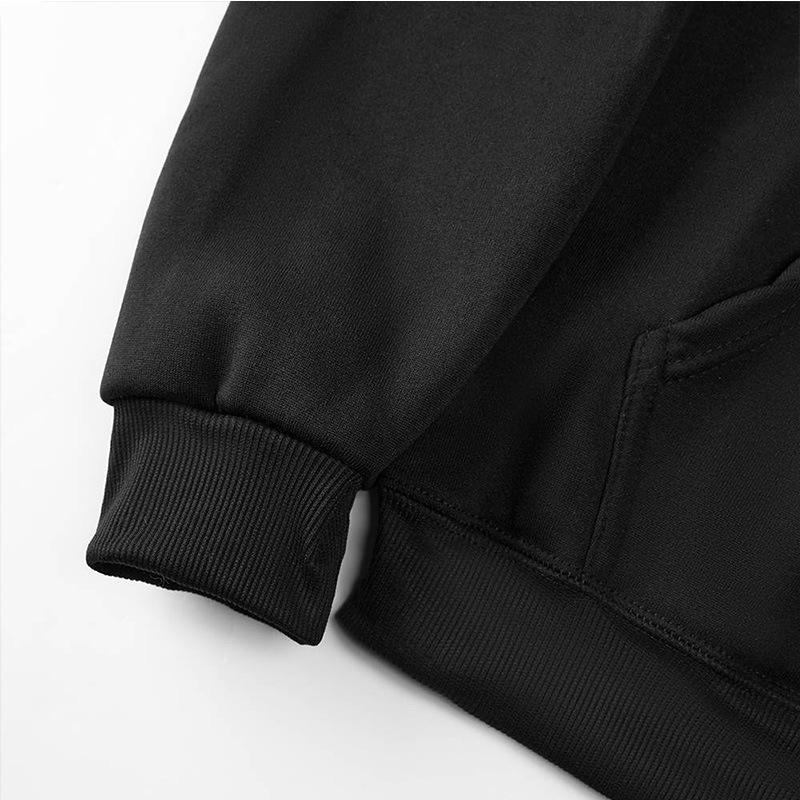 Women's Plus Velvet Hoodie with Letter Print & Kangaroo Pocket - Korean Style Loose Fit