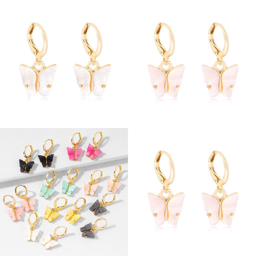 Creative Alloy Butterfly Earrings Casual Chic Multicolor Womens Animal Design