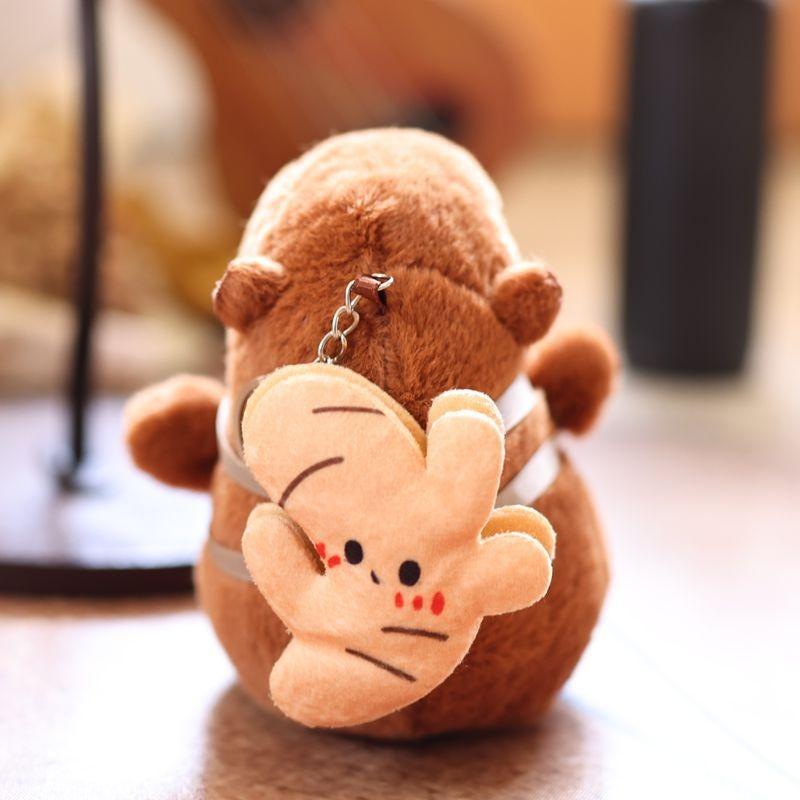 Cute Fruits Capybara Plush Keychain Cartoon Stuffed Animal Doll Keyring Bag Pendant Backpack Hanging Decoration Gifts