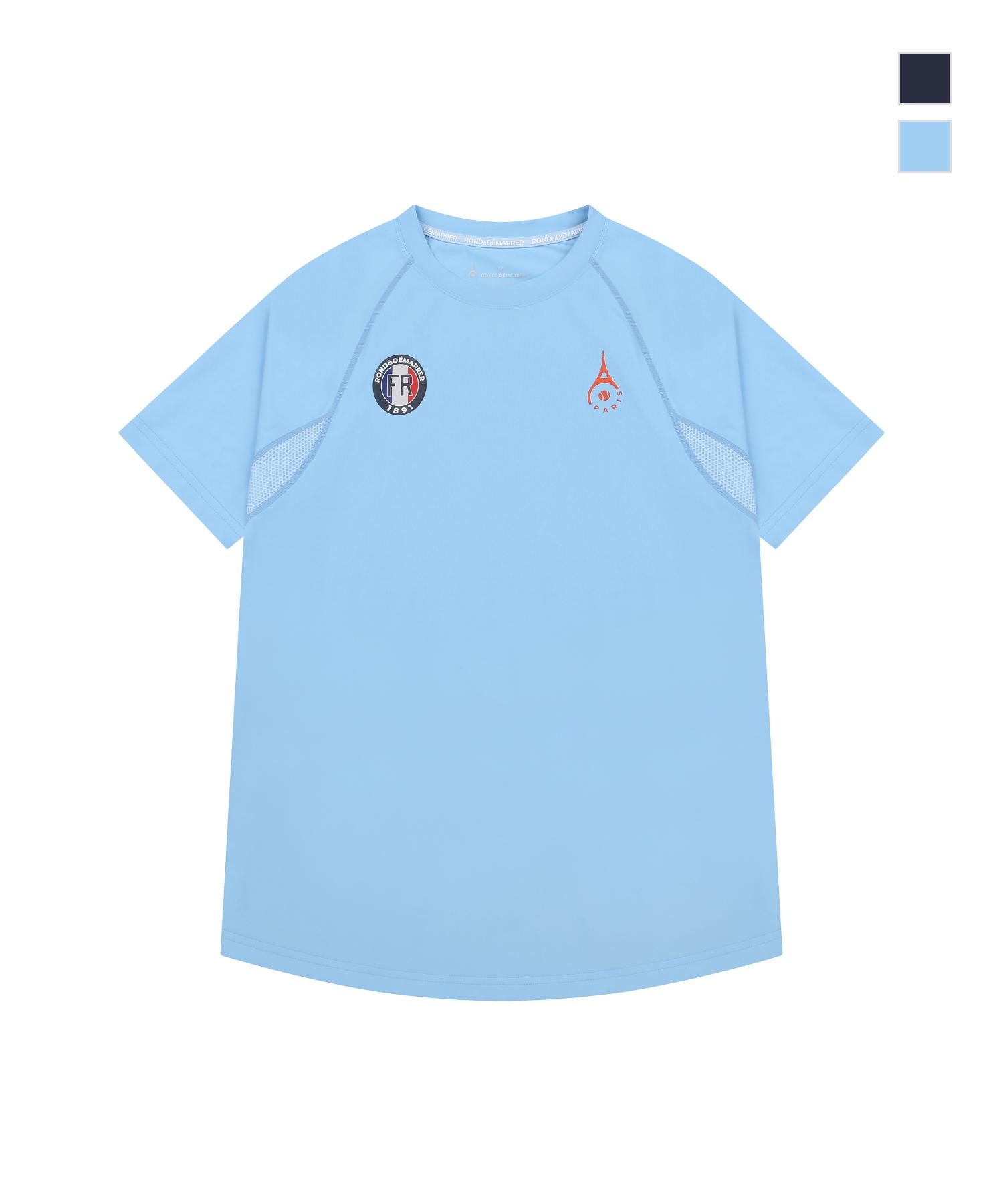 Ron And Marie [Men S] Main Symbol Raglan Mesh Short Sleeve T-Shirt (Sky Blue) Xl