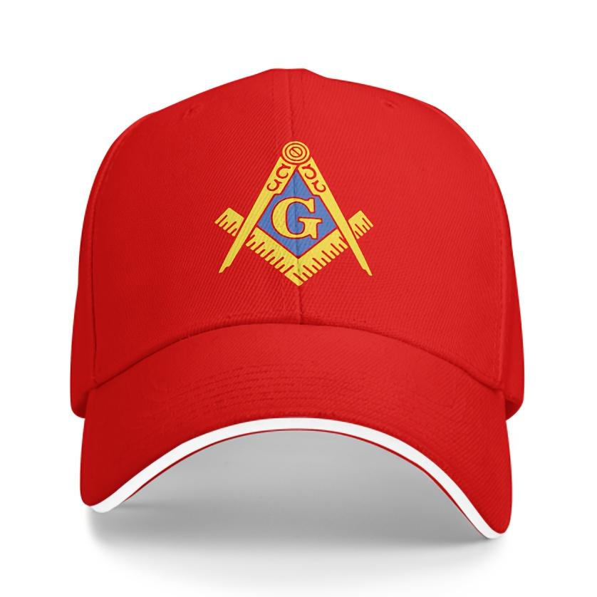 Herren Damen Freimaurerei Baseballkappe mit Freimaurersymbolen Leichte geometrische Embleme Geeignet für jede Jahreszeit
