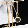 B Letter Pendant Retro Sweater Chain - 2024 Trendy Hip-Hop Jewelry for Autumn/Winter