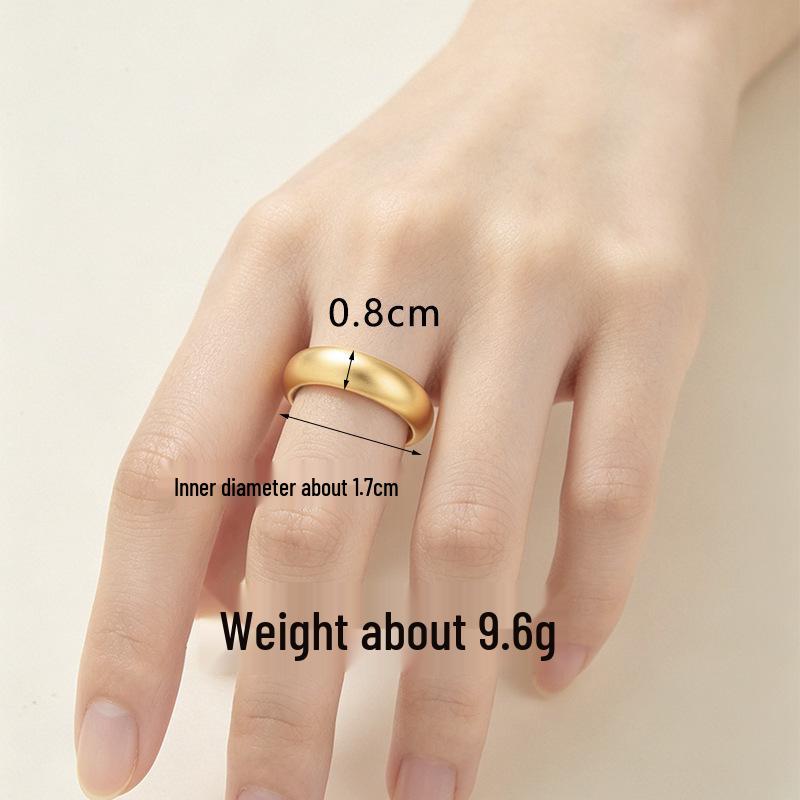 Vietnamese Sand Gold Wide Noodle Bangle for Women - Copper Alloy Simulated Jewelry