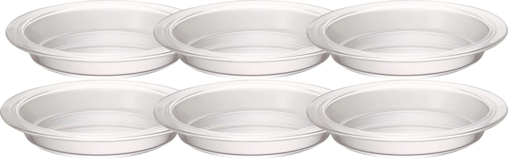 

HARIO (Hario) Japanese-Made Heat-Resistant Glass Pie Plates, 400ml, BUONO kitchen HPZ-40-BK, Set of 6, Clear