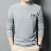 Vår och Höst Nya Herr T-shirts med Rund Hals för Unga och Medelålders Casual Trendiga Tröjor Underplagg