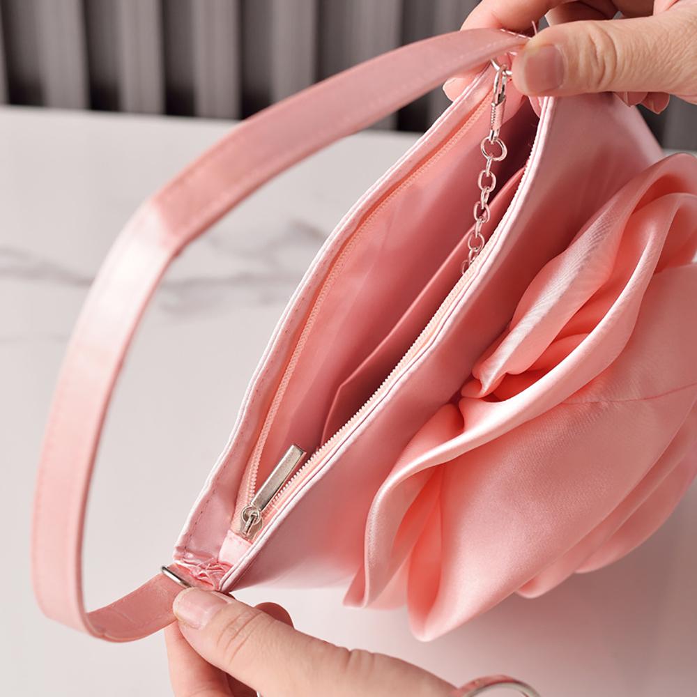 Vintage Stereoscopic Big Flower Evening Bag Satin Cheongsam Clutch for Ladies Luxury Designer Crossbody Shoulder Purses 2026