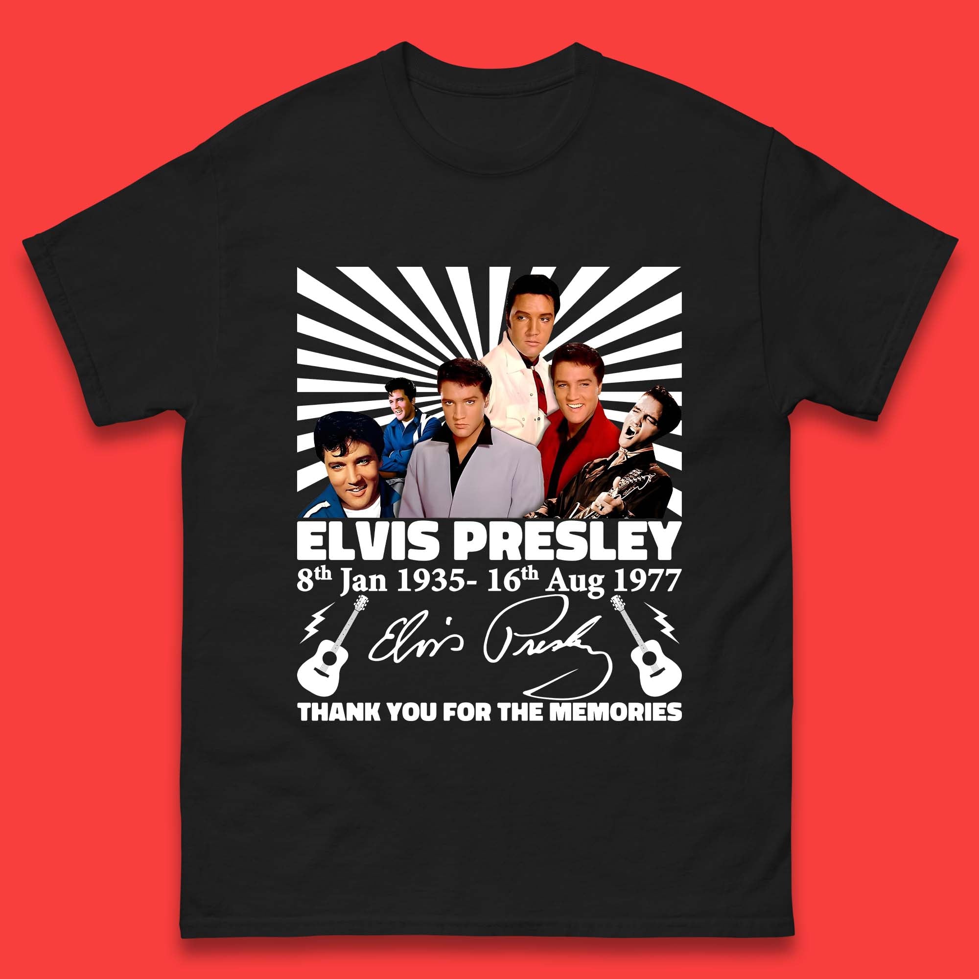 Elvis Presley Signature Mens T-Shirt Womens Tops Tees M