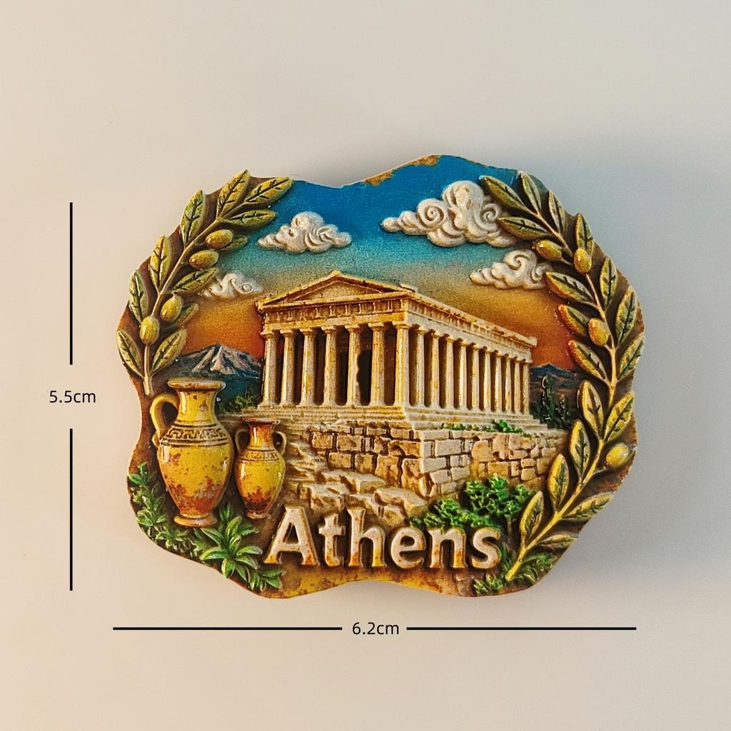 Griechenland, Parthenon-Tempel, Tonkrüge, Kreta, Santorini Kühlschrankmagnete Kühlschrankaufkleber Geburtstagsgeschenke Heimdekorationen
