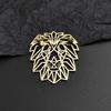 Men's Cyberpunk Style Lion Metal Brooch, Geometric Structure Badge Accessory, Jacket/backpack Hip Cool Decorations.
