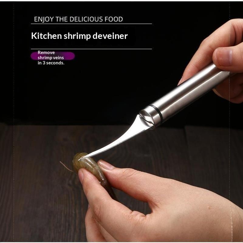 Food Grade Stainless Steel Shrimp Peeler Lightweight Easy Operation Perfect For Home Kitchen Seafood Cooking