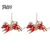 Party Ornament Supplies 2 Pcs Zodiac Animals Christmas Ornaments, 2D Acrylic Red Animal Hanging Festival Ornaments Decorations, Chinese New