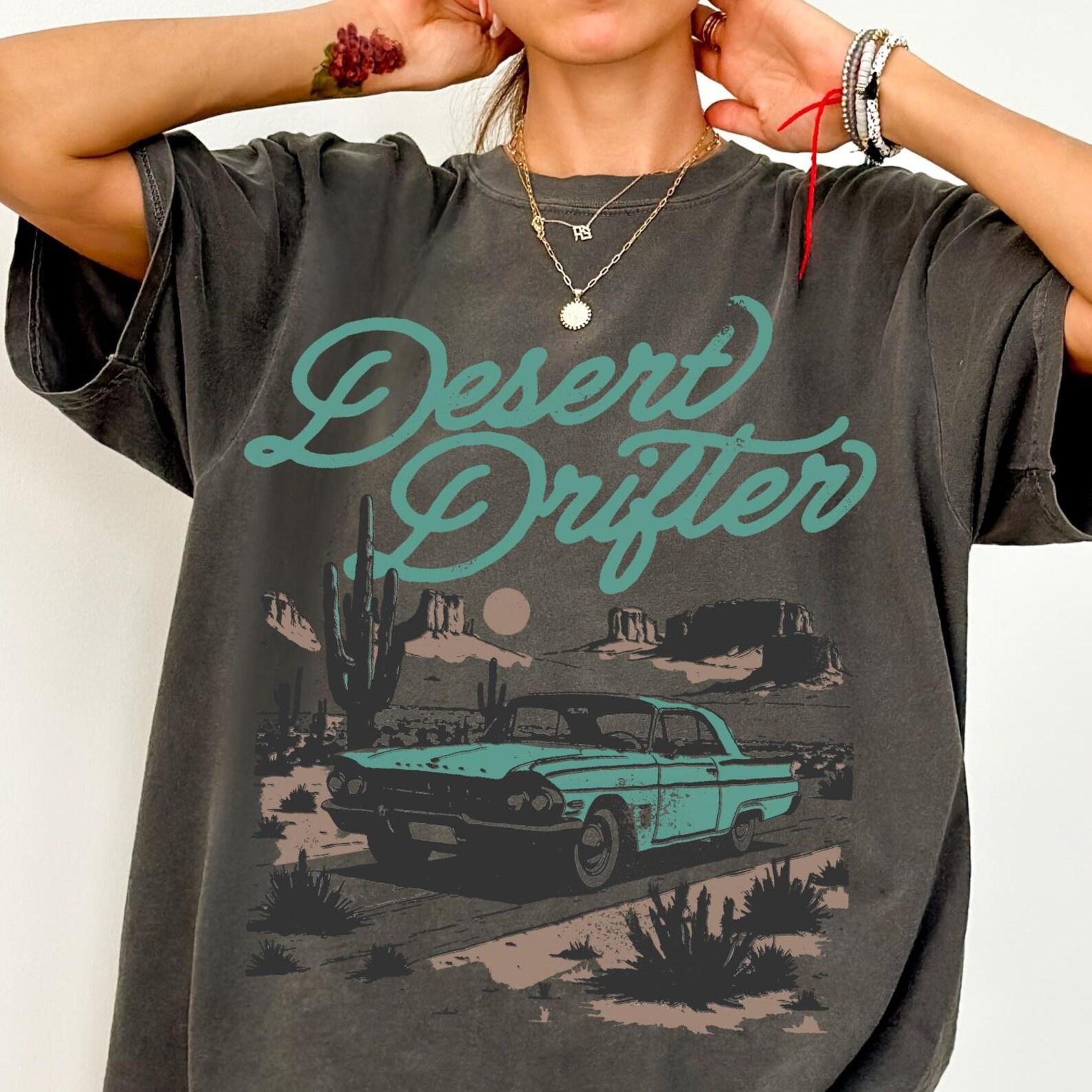 Vintage Desert Drifter Comfort Colors® T-Shirt, Retro Desert Vibes Graphic Tee, Trendy Boho Indie Shirt, Vintage Car T-Shirt, Desert Grunge M