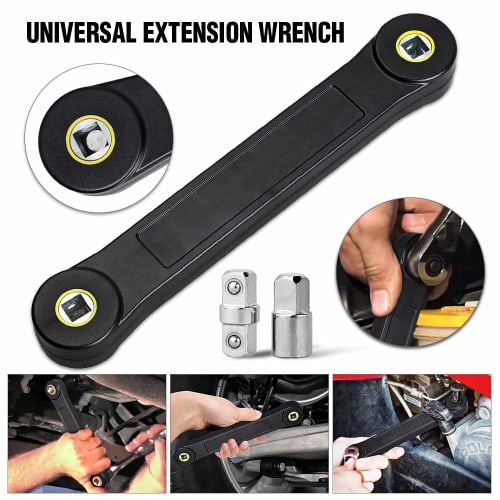 LXB Universal Extension Wrench, 3/8" Ratchet Wrench, Extender Socket Extension Bar, Socket Ratchet Wrench for Hard-to-Reach Places, Works with Impact